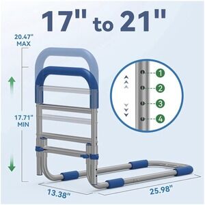 Loyoda Bed Safety Rails Handrail Grab Bar Bedside Handrail for Elderly Assist